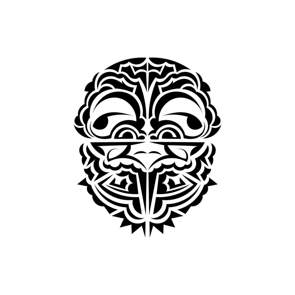 vikingo caras en ornamental estilo. maorí tribal patrones. adecuado para tatuajes aislado en blanco antecedentes. negro ornamento, vector ilustración.