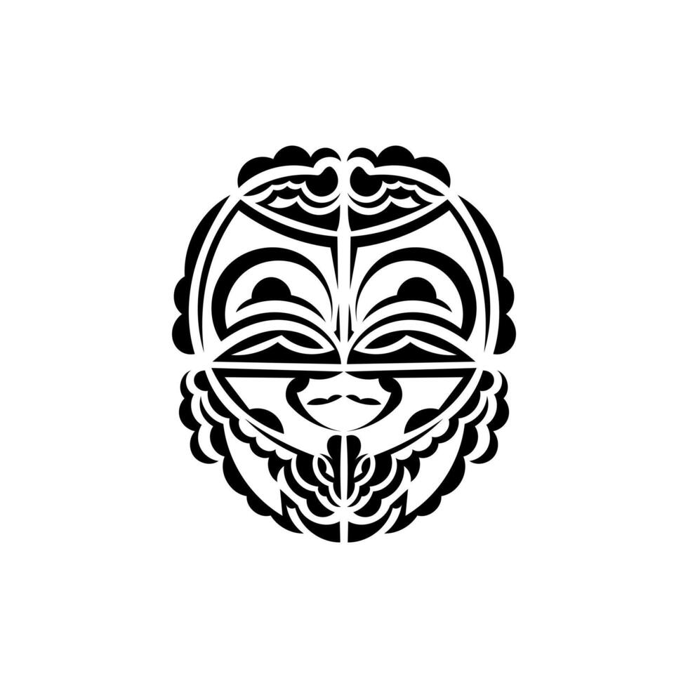 Viking faces in ornamental style. Maori tribal patterns. Suitable for prints. Isolated. illustration. vector