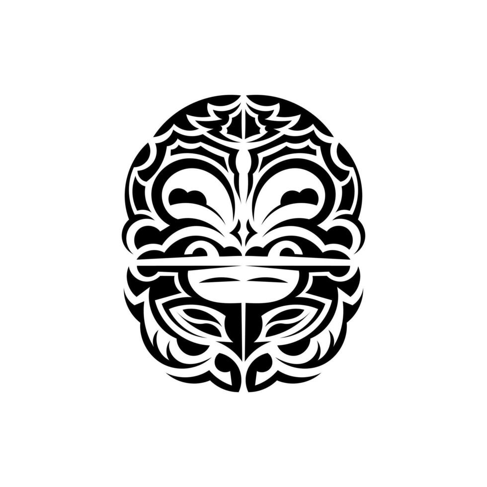 Viking faces in ornamental style. Maori tribal patterns. Suitable for prints. Isolated. . vector