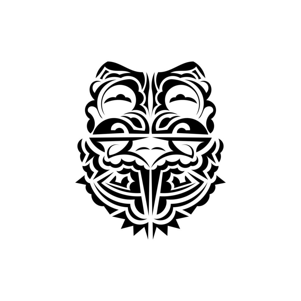 Ornamental faces. Polynesian tribal patterns. Suitable for tattoos. Isolated. illustration. vector