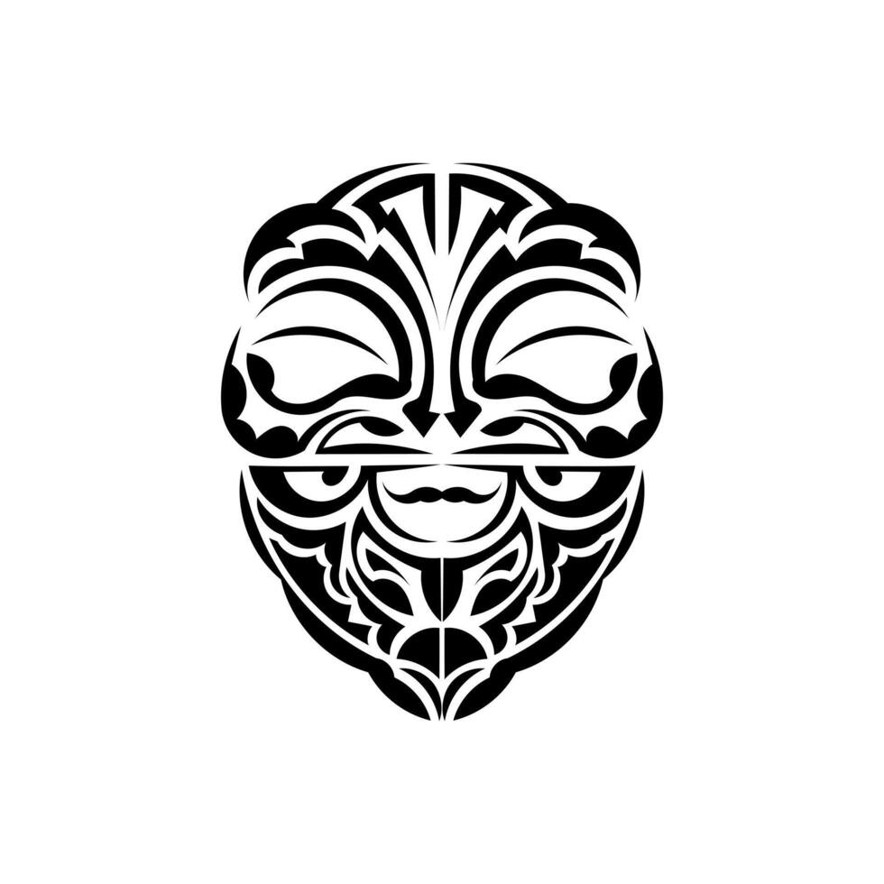 Ornamental faces. Polynesian tribal patterns. Suitable for prints. Isolated. illustration. vector