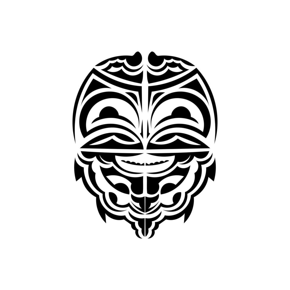 ornamental caras. hawaiano tribal patrones. adecuado para tatuajes aislado en blanco antecedentes. negro ornamento, vector. vector