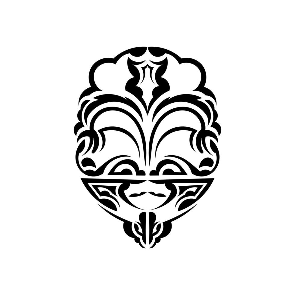 Ornamental faces. Maori tribal patterns. Suitable for prints. Isolated. Black ornament, vector. vector