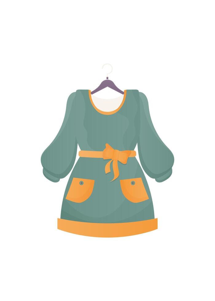 Women's dress is isolated on a white background. Cartoon style. . vector