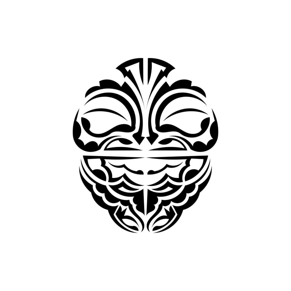 ornamental caras. hawaiano tribal patrones. adecuado para tatuajes aislado en blanco antecedentes. vector. vector