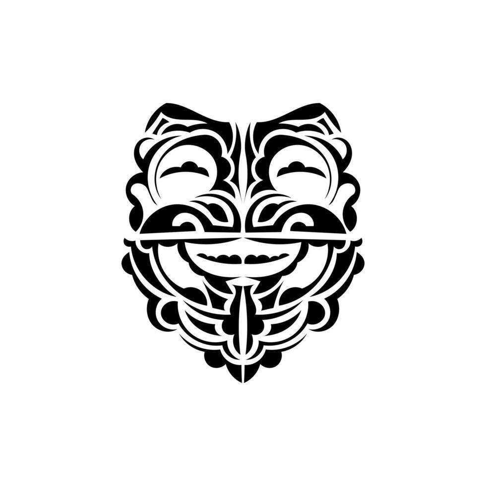 Ornamental faces. Maori tribal patterns. Suitable for prints. Isolated on white background. Vector. vector