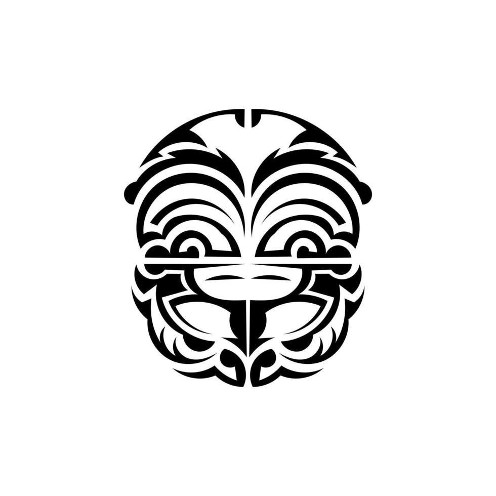 Ornamental faces. Maori tribal patterns. Suitable for prints. Isolated. Vector. vector