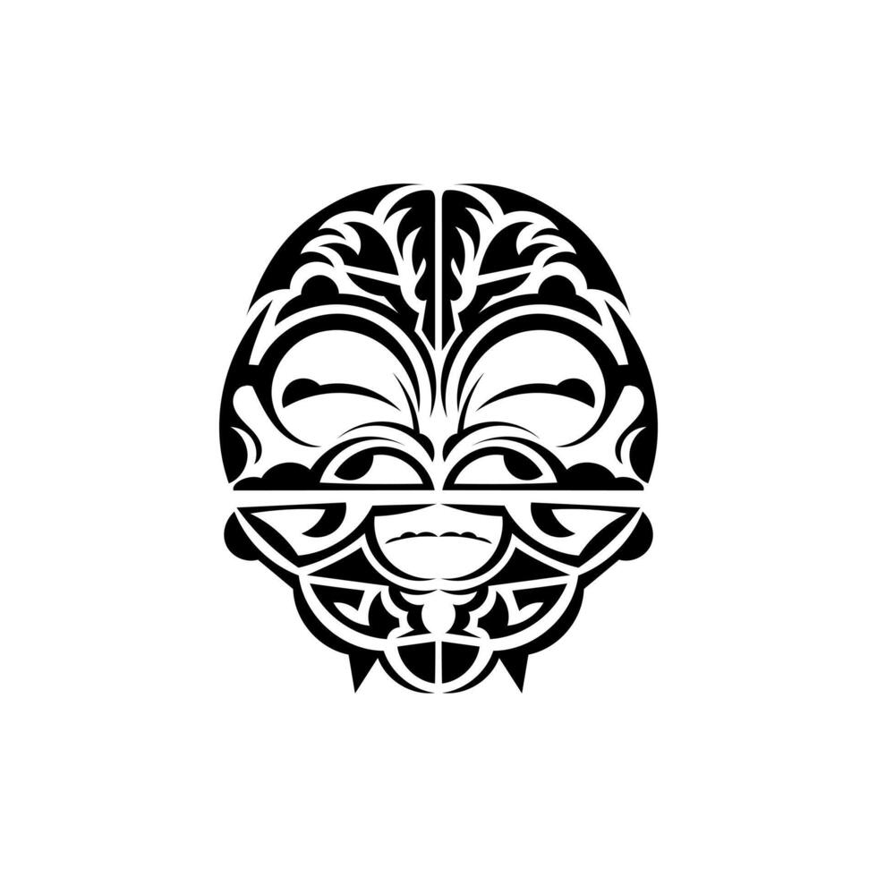 Viking faces in ornamental style. Hawaiian tribal patterns. Suitable for prints. Isolated. Vector. vector