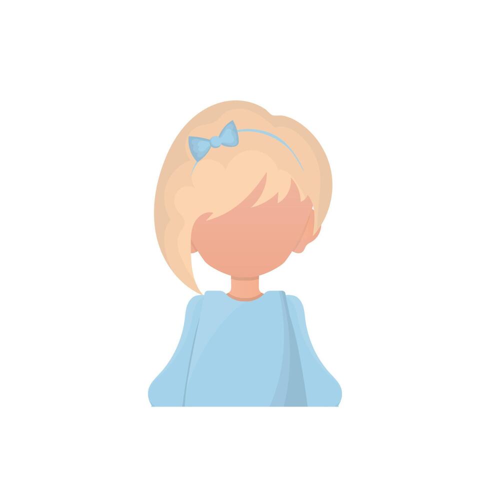 The little girl is depicted waist deep. Cartoon style. . vector