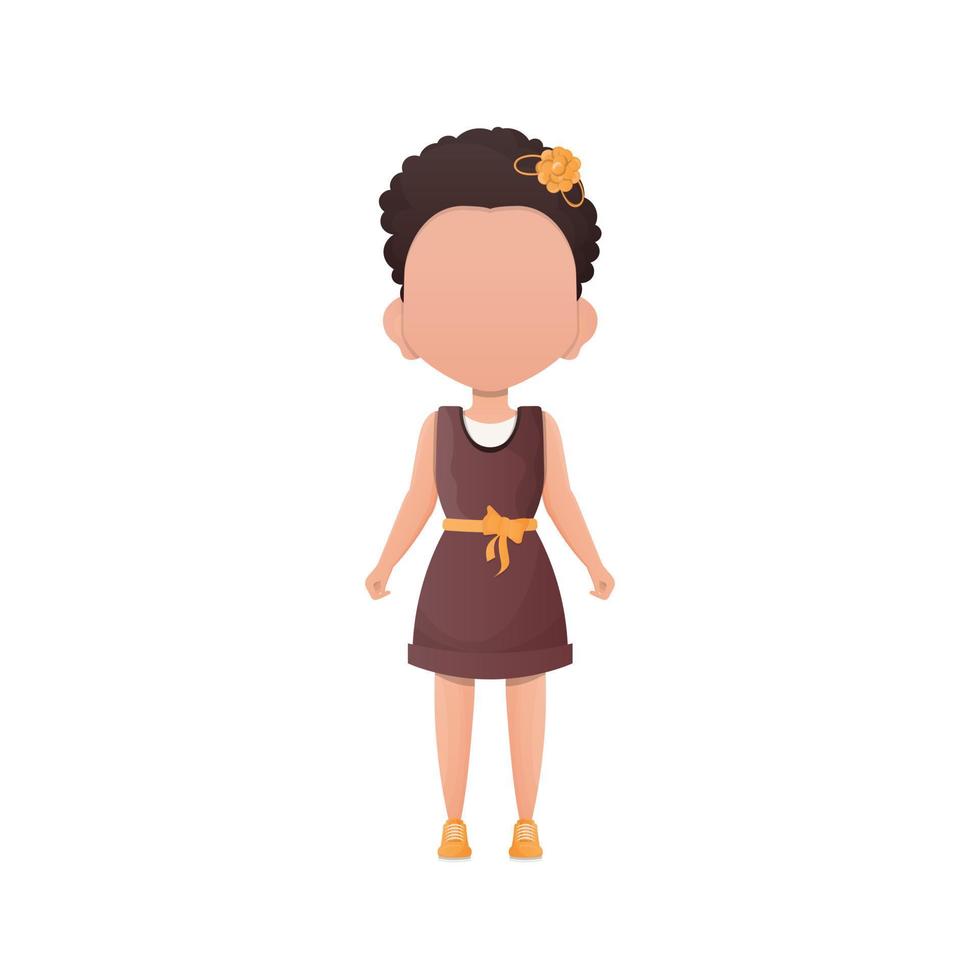 Cute girl in full growth. Cartoon style. Vector. vector