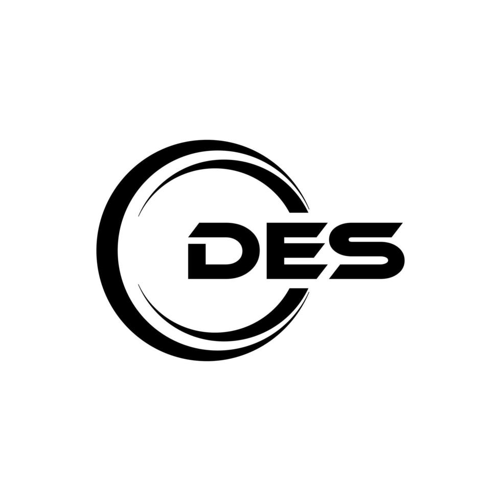 DES letter logo design in illustration. Vector logo, calligraphy designs for logo, Poster, Invitation, etc.
