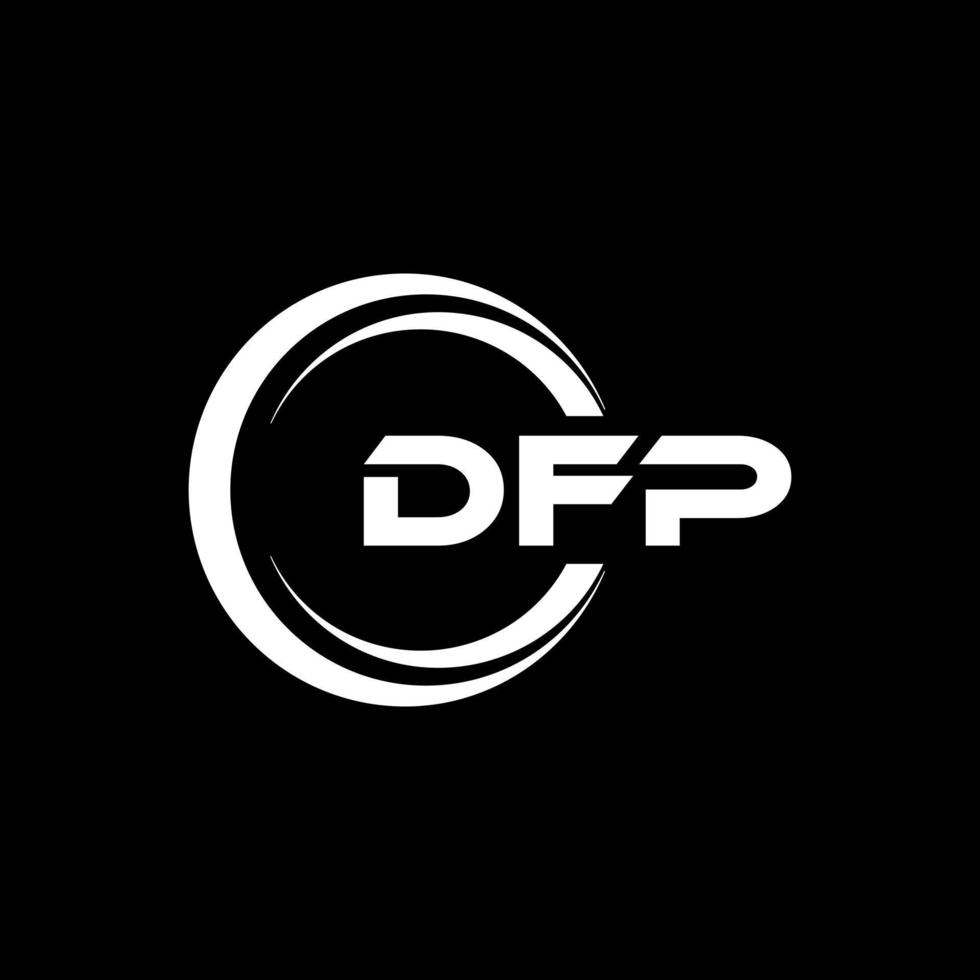 DFP letra logo diseño en ilustración. vector logo, caligrafía diseños para logo, póster, invitación, etc.