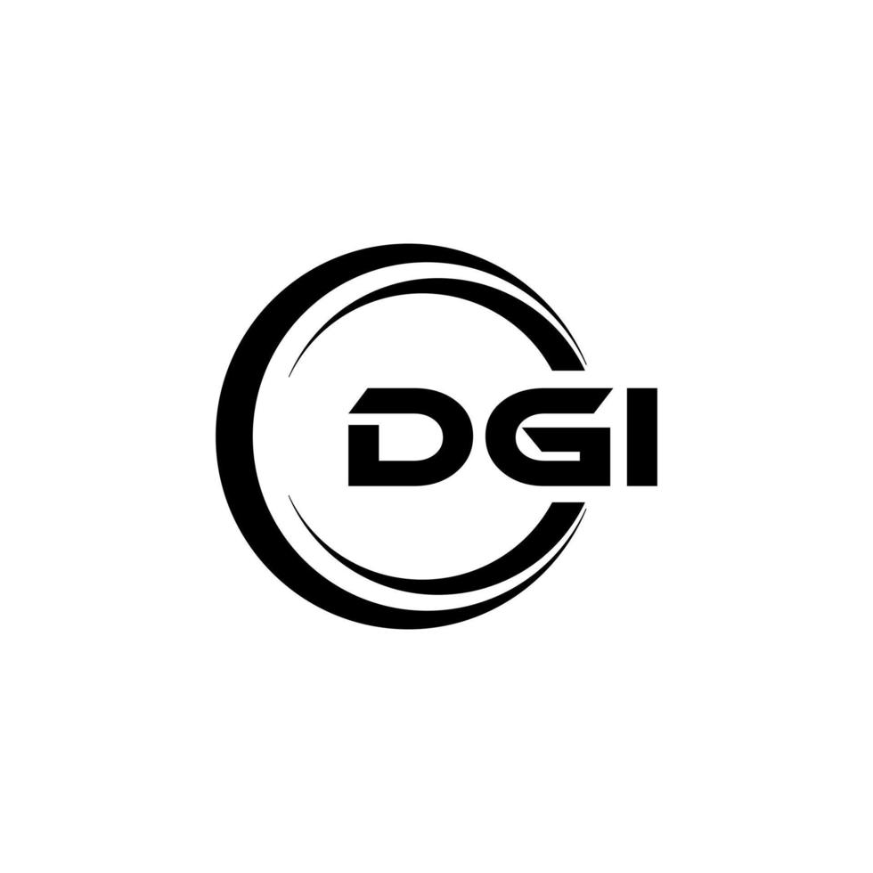 DGI letter logo design in illustration. Vector logo, calligraphy designs for logo, Poster, Invitation, etc.