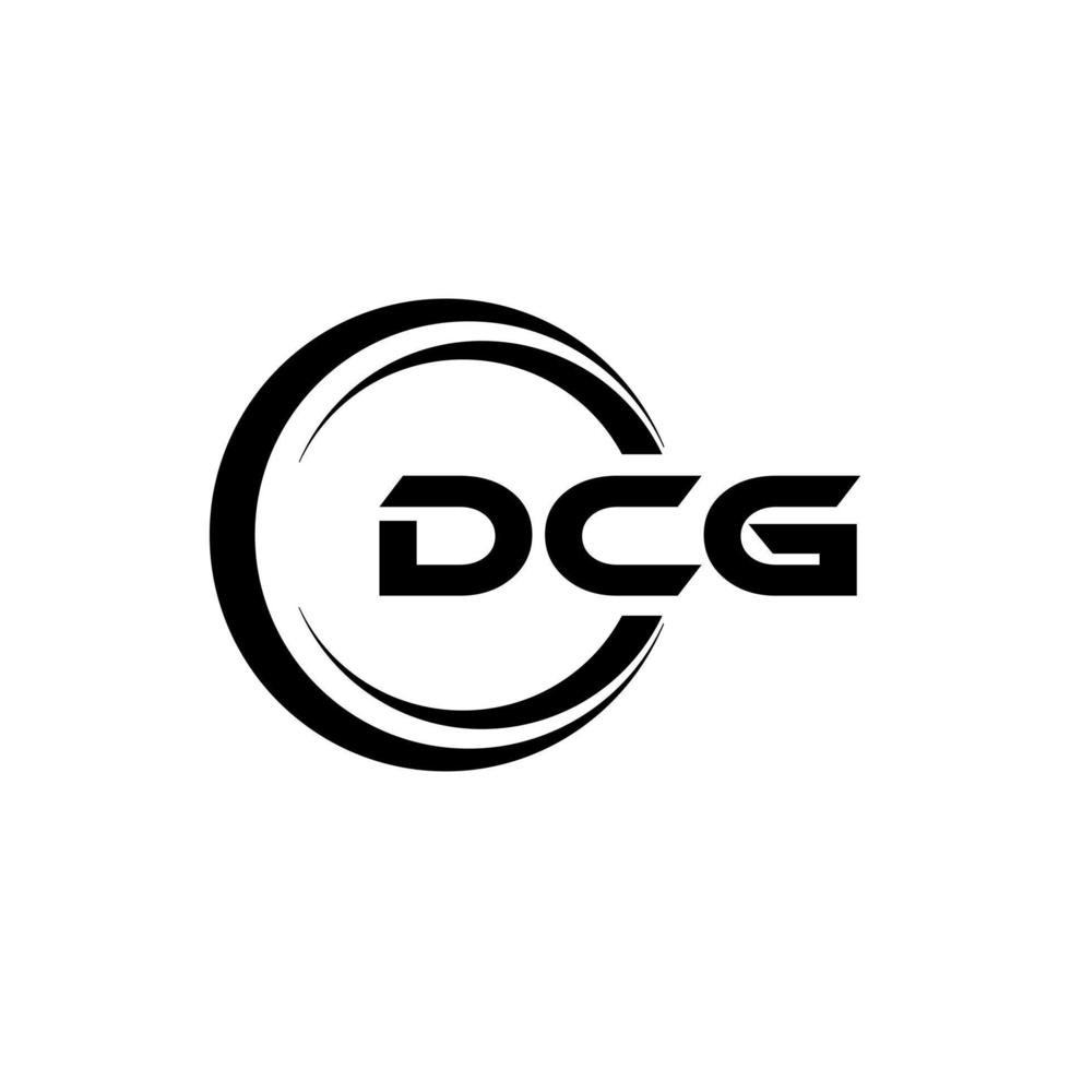 DCG letter logo design in illustration. Vector logo, calligraphy designs for logo, Poster, Invitation, etc.