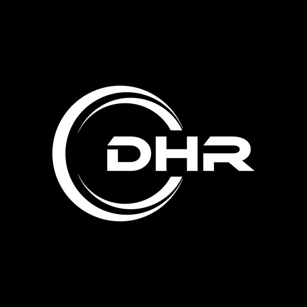 DHR letter logo design in illustration. Vector logo, calligraphy designs for logo, Poster, Invitation, etc.