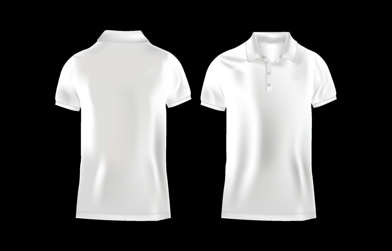 realista blanco polo camisa Bosquejo vector