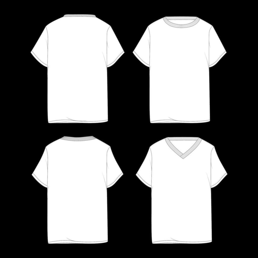 blanco contorno t camisa Bosquejo vector