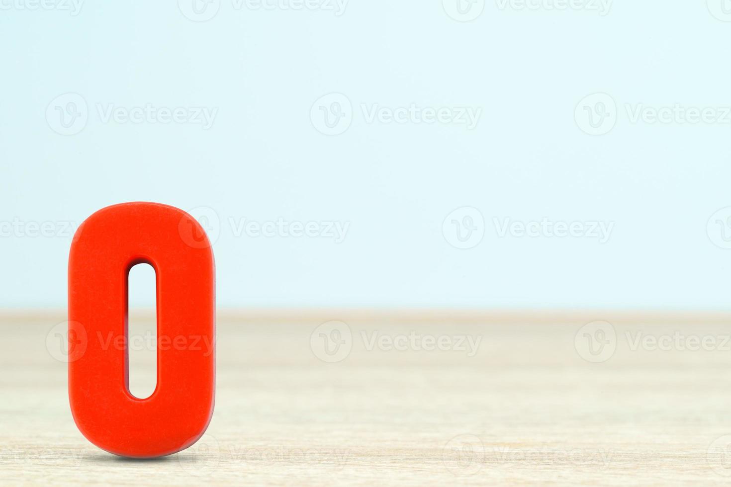 Shot of a number zero made of red plastic photo