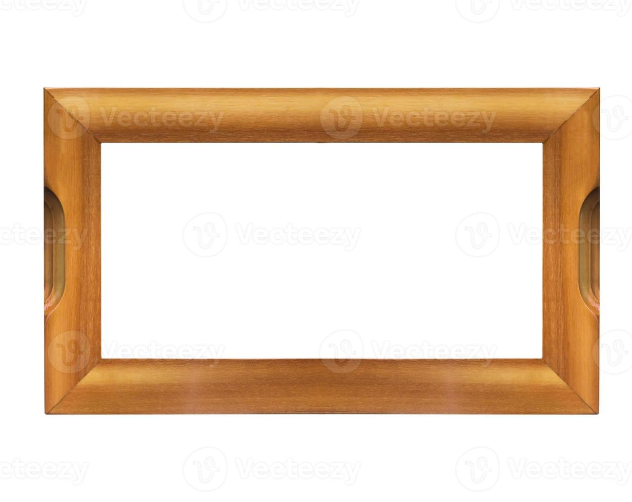 Blank wooden frame isolated photo