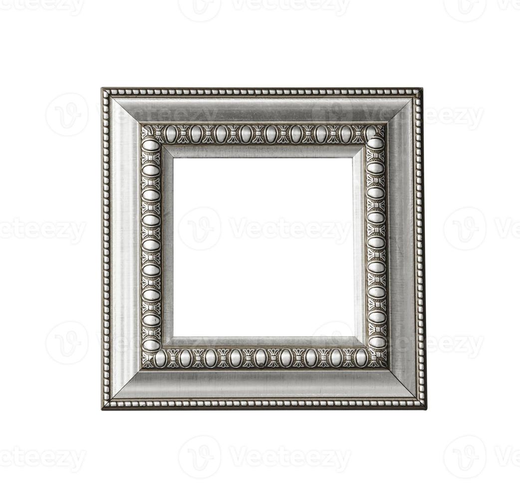 Vintage silver frame isolated photo