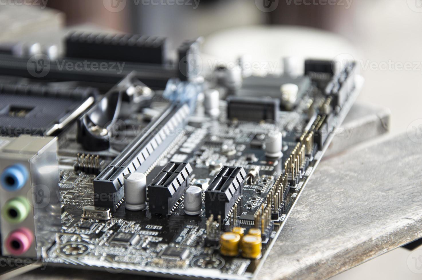 side view of the computer motherboard photo