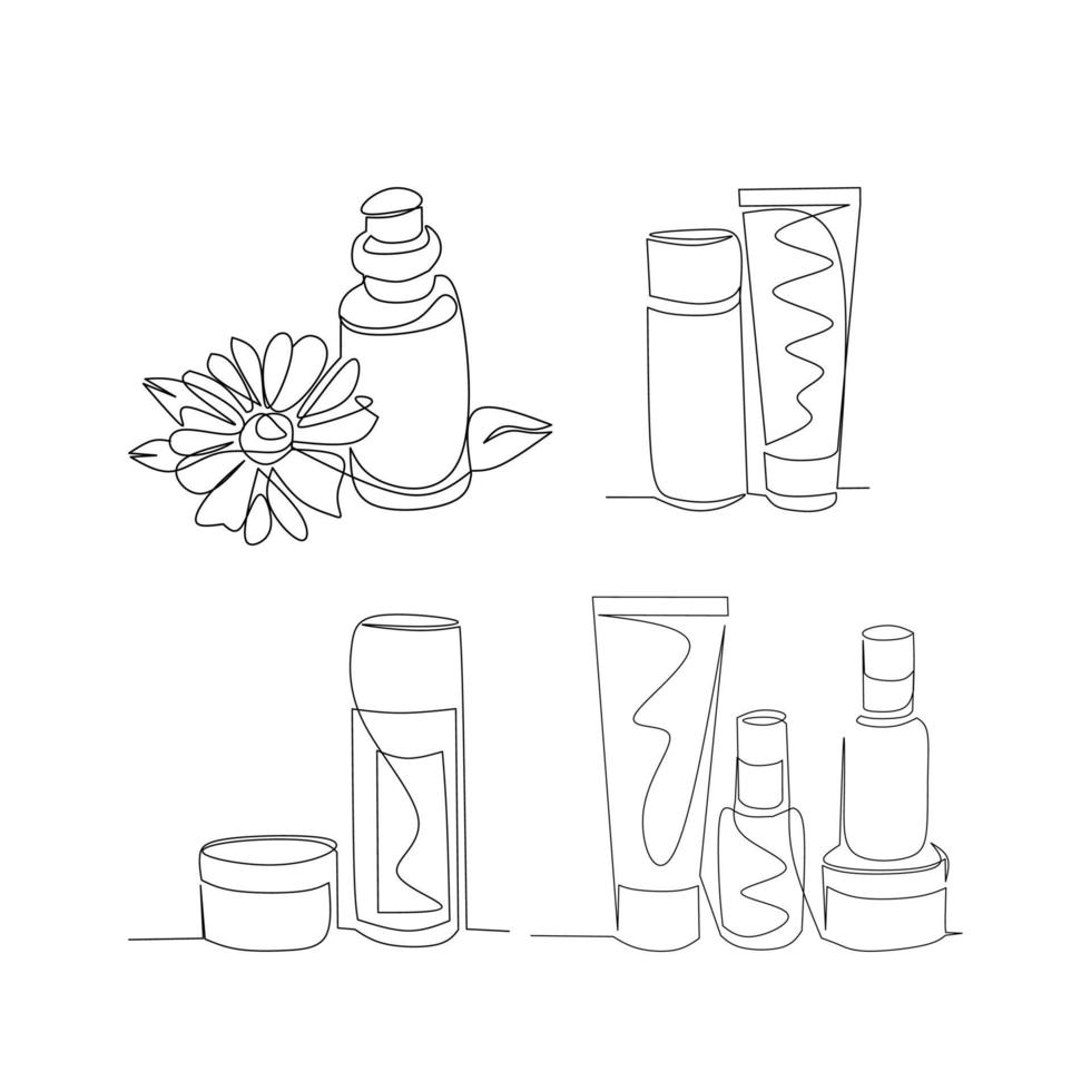 productos cosméticos vector ilustración