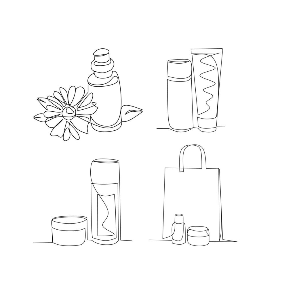 productos cosméticos vector ilustración