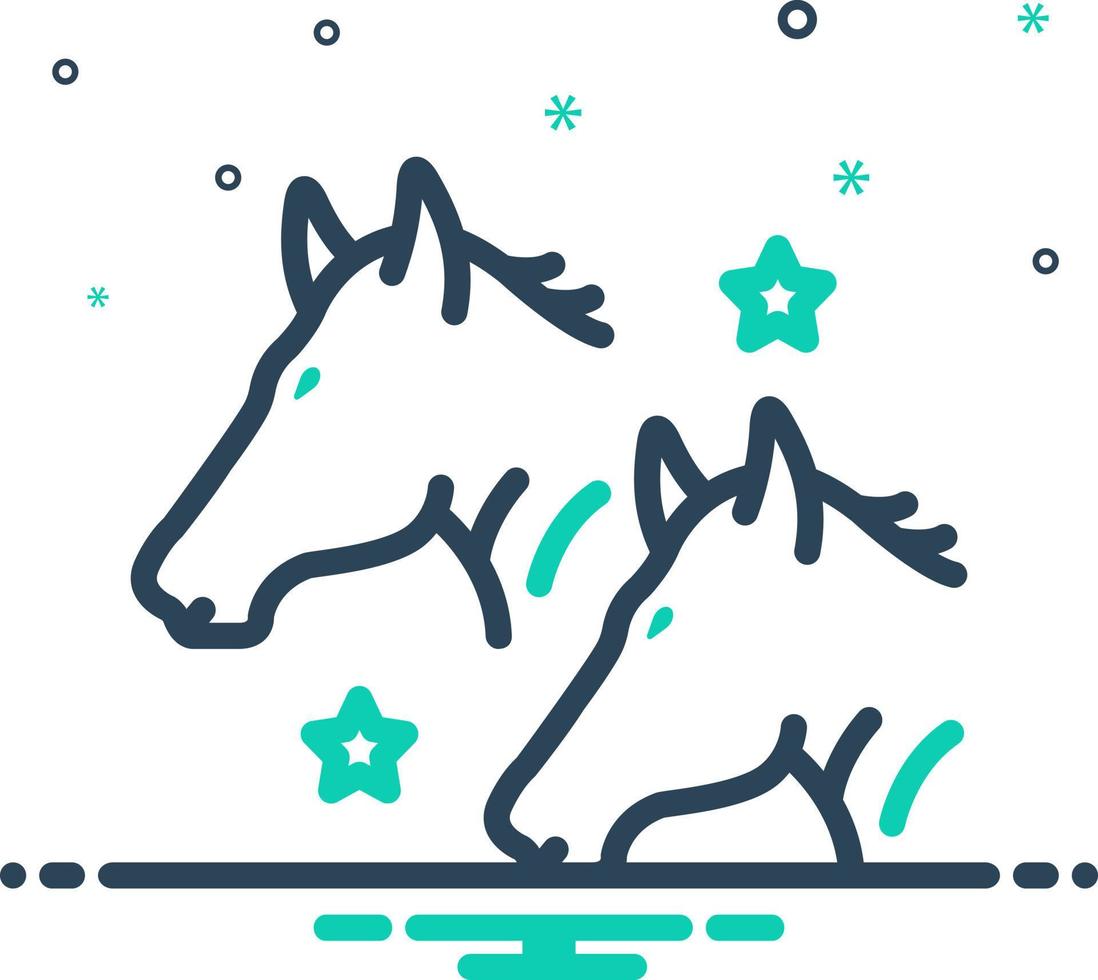 mix icon for horses vector