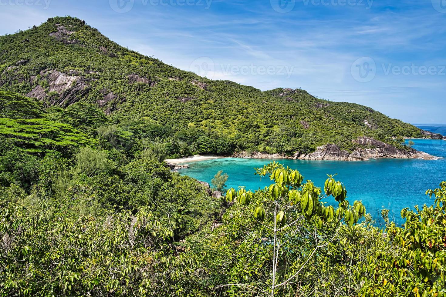 Anse major nature trail View of the marine park of port launay with a part of anse major photo