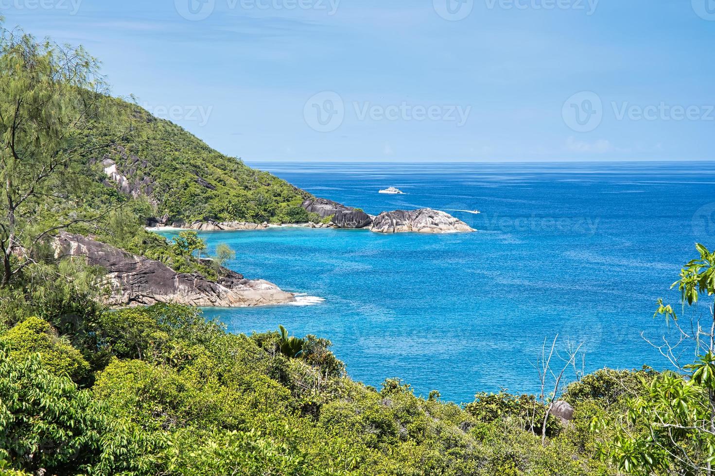 Anse major nature trail View of the marine park of port launay with a part of anse major photo
