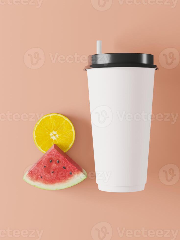 vaso y frutas foto