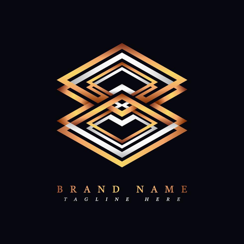Modern abstract golden monogram logo vector