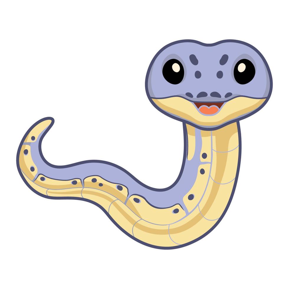 Cute killer clown ball python cartoon vector