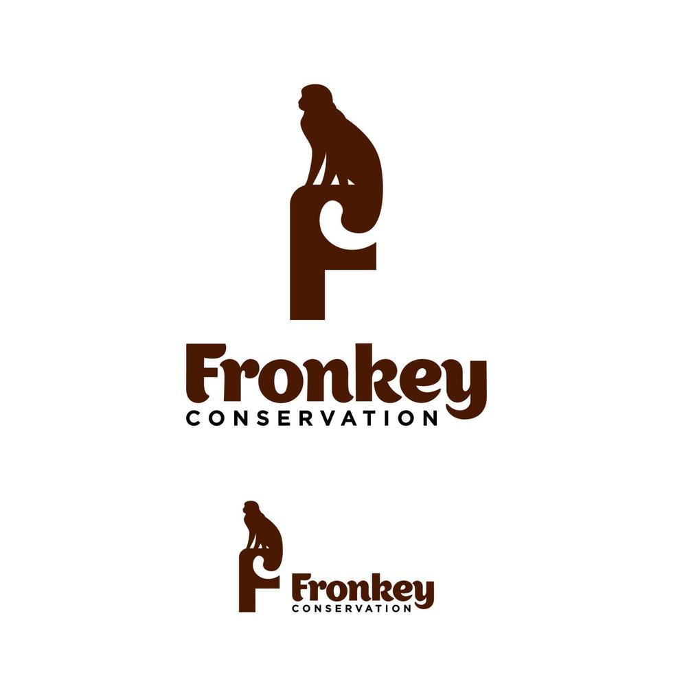 Monkey Wildlife Conservation Logo Vector Template Design. Vector Illustration.