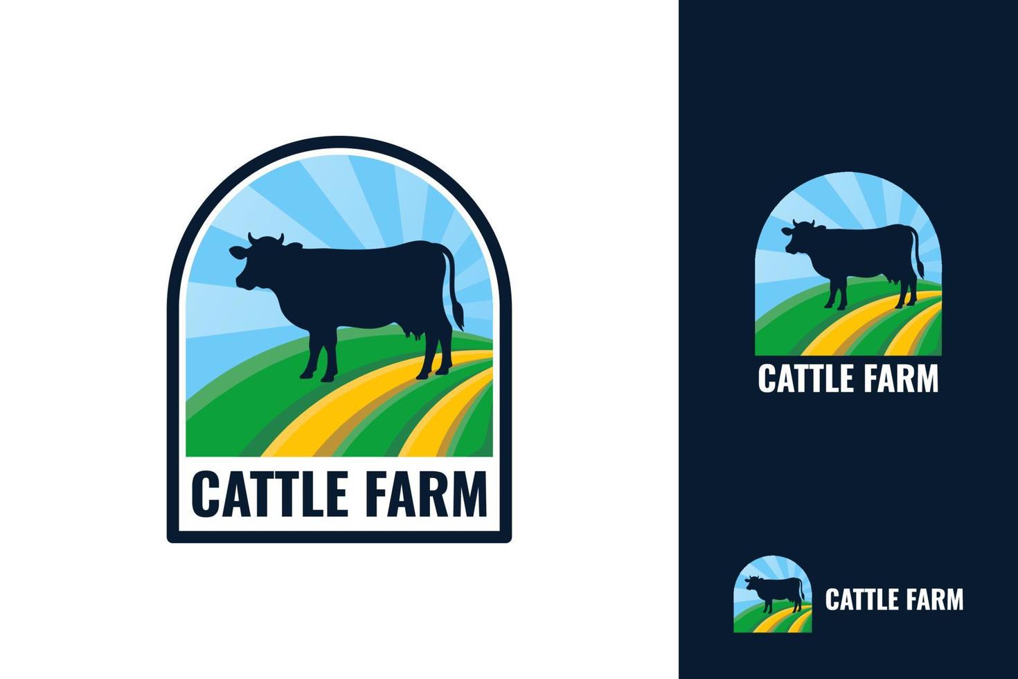 vacas granja logo modelo diseño. negro angus Insignia vector. vector