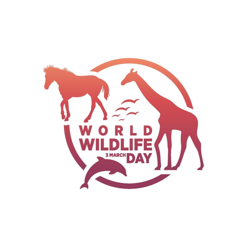 March 3, World Wildlife Day Logo Design Template. Vector Illustration.
