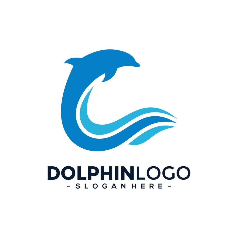 vector de plantilla de logotipo de delfín. concepto de diseño del logotipo de salto de delfines.