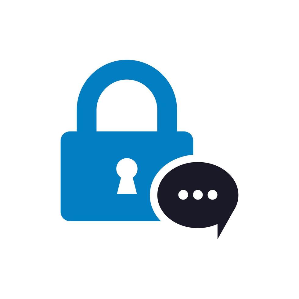 Lock Chat Logo Template Design Element. Chat Security vector illustration.