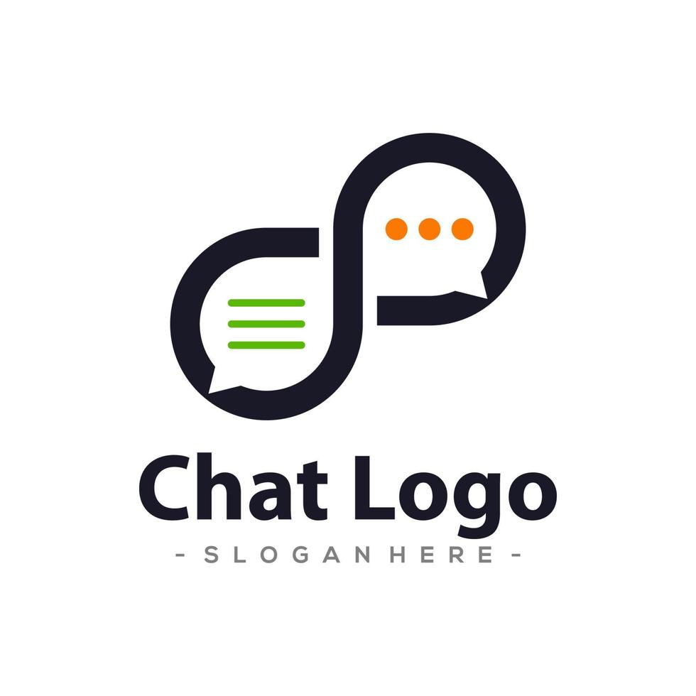 Infinity Chat Logo Template Design. Vector illustration.