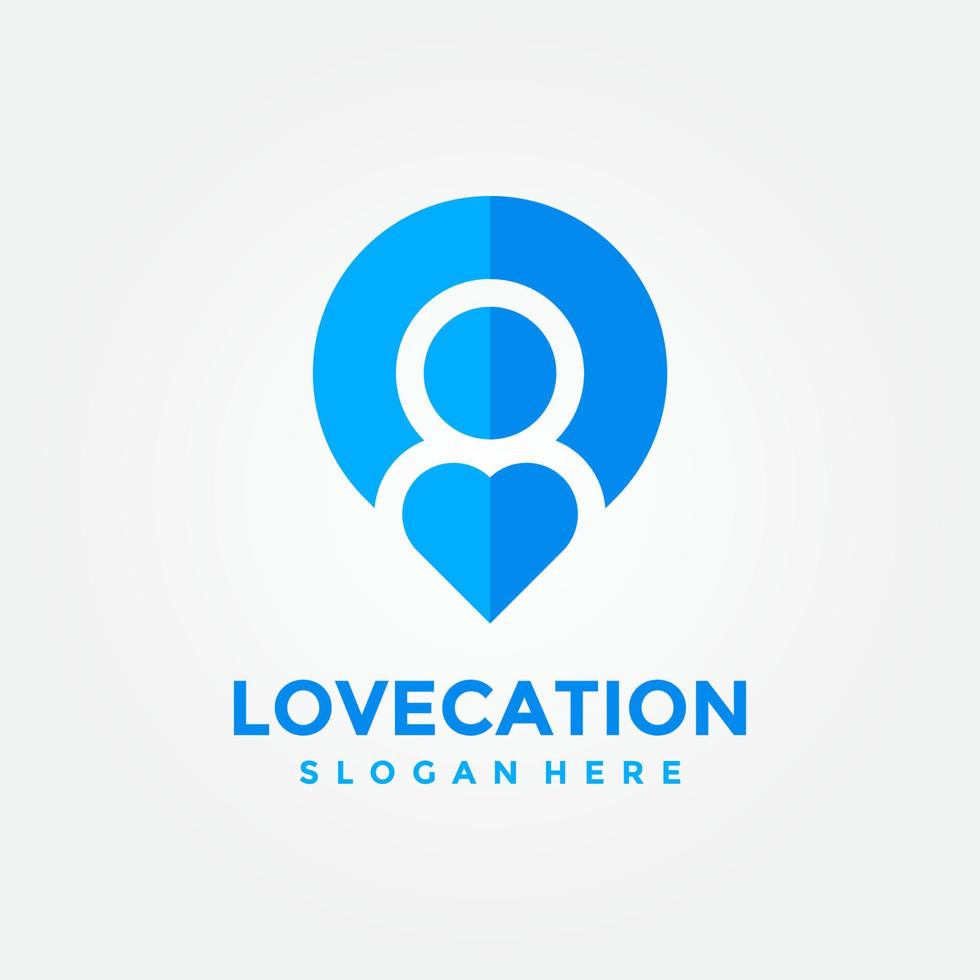 Love location logo design template. Concept of favorite place isolated with flat style icon modern. Creative map pointer with heart vector symbol.