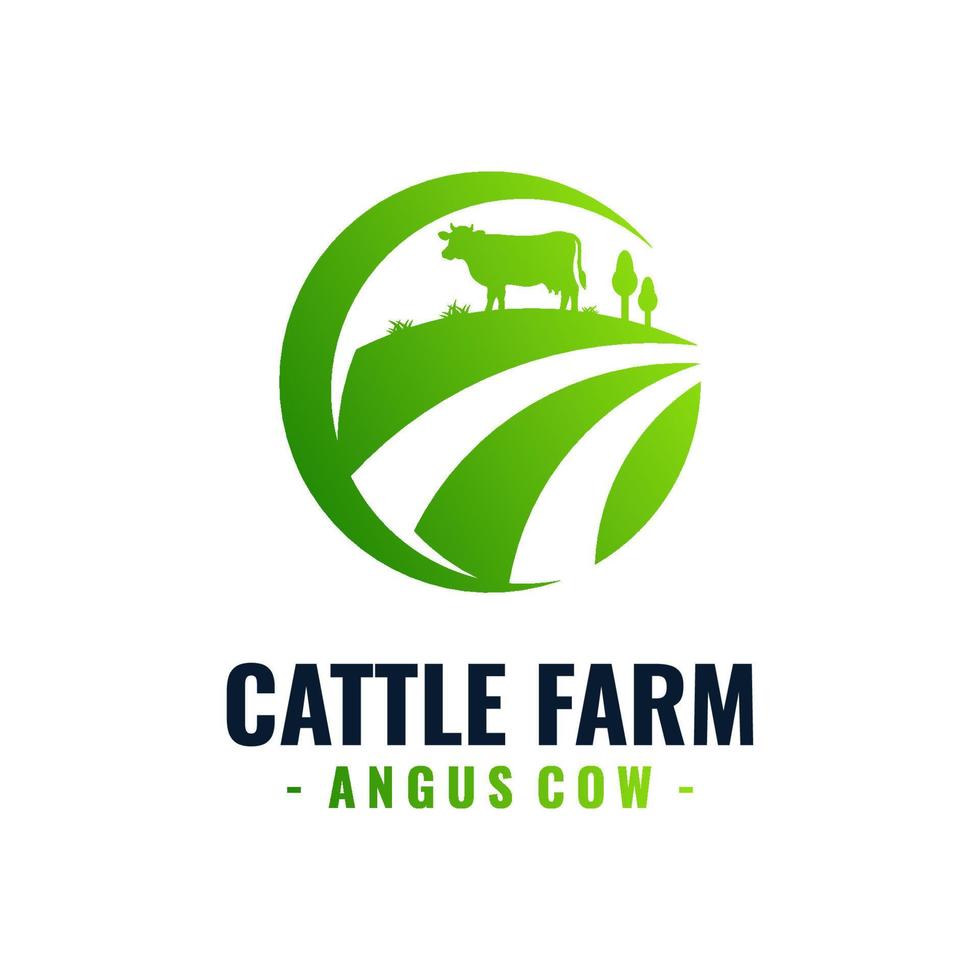 Fresh cattle farm logo template design. vector