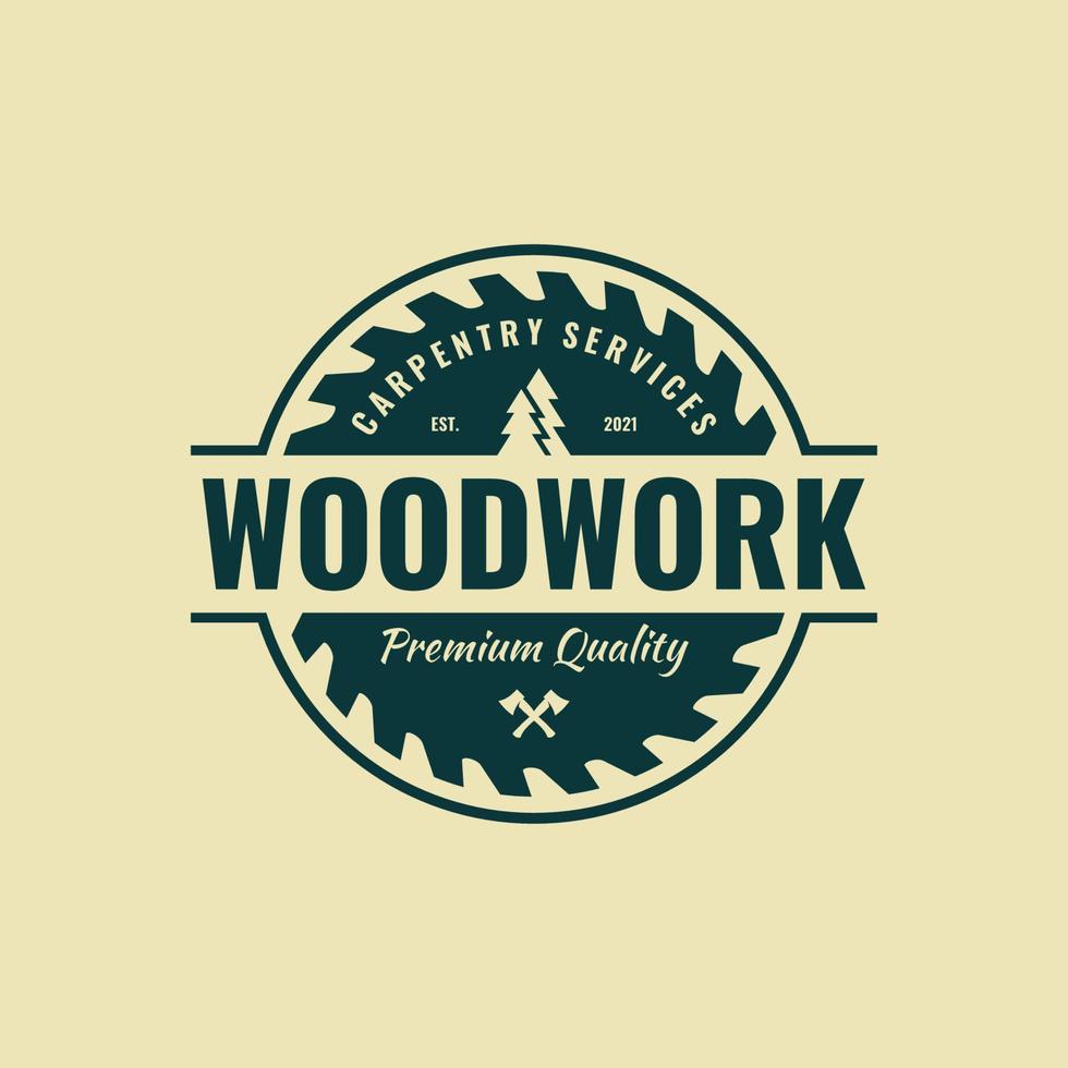 Carpentry vintage logo vector