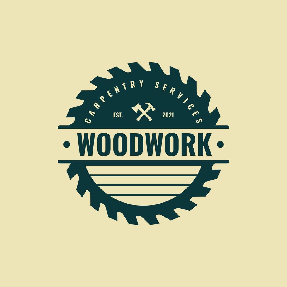 Carpentry vintage logo vector