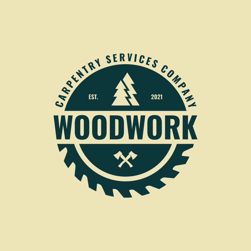 Carpentry vintage logo vector