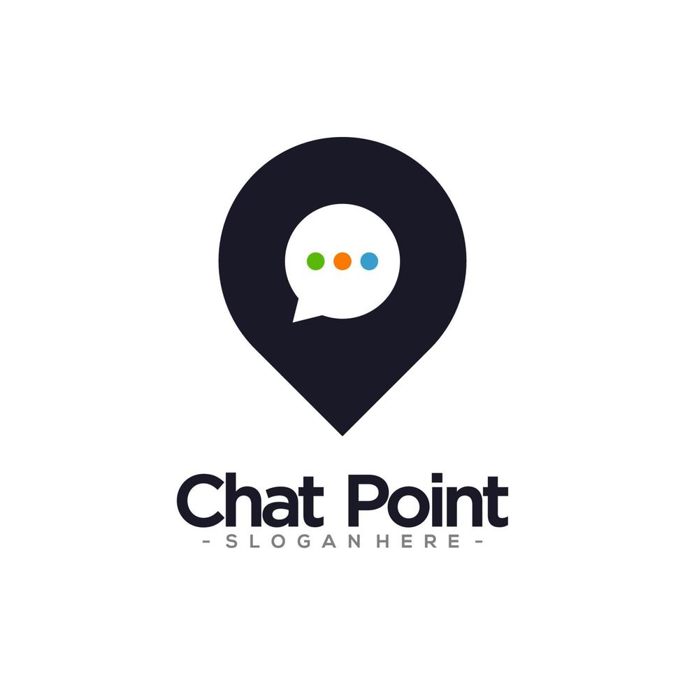 Chat Point Logo Template Design. Vector illustration.