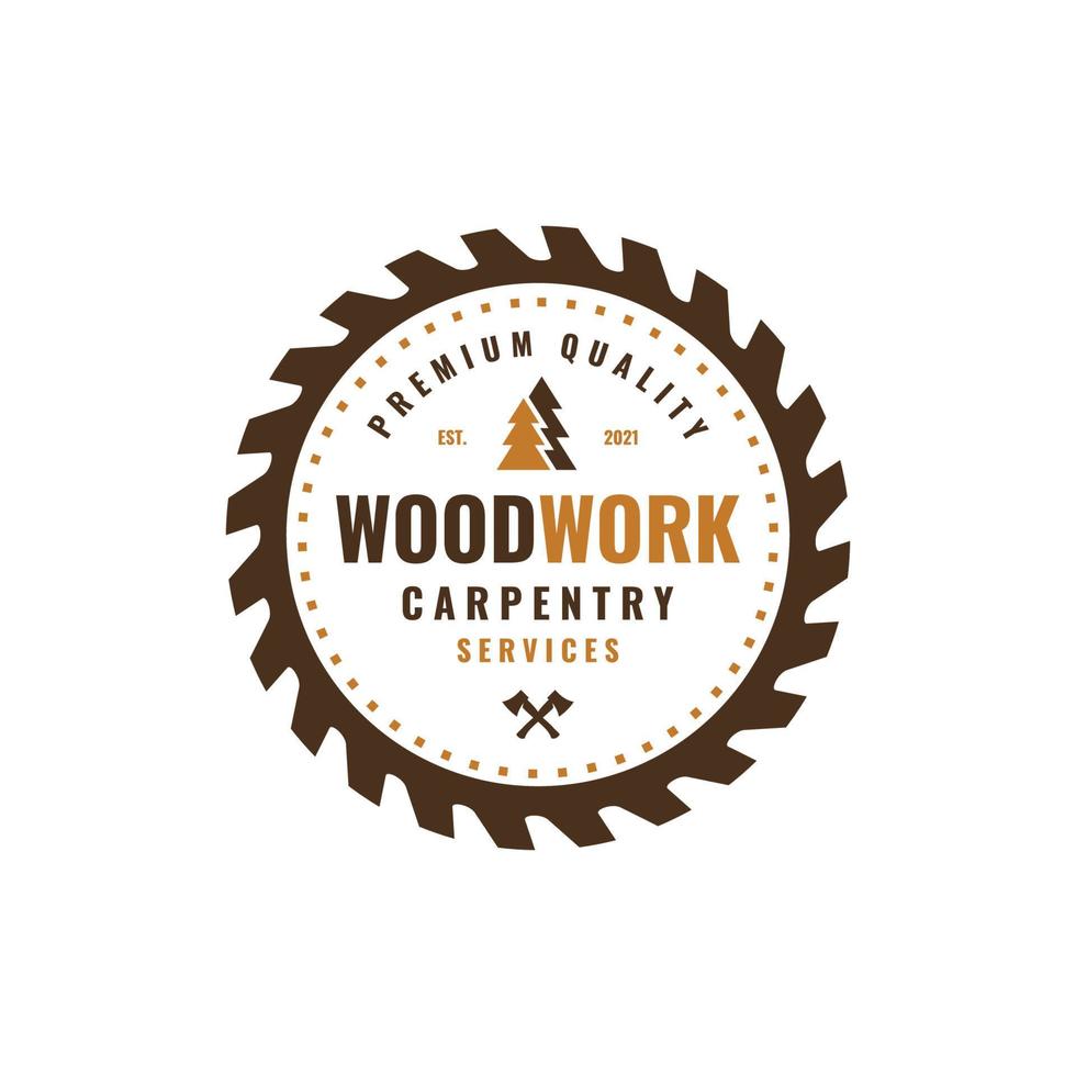 Carpentry vintage logo vector