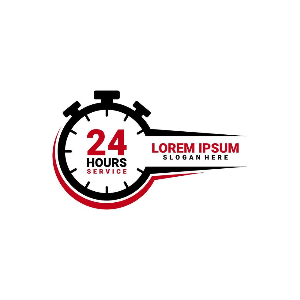 Twenty four hour service vector icon for your business. Logo element illustration, emblem, label, badge, sticker. Simple 24 hour service concept. Can be used in web and mobile.