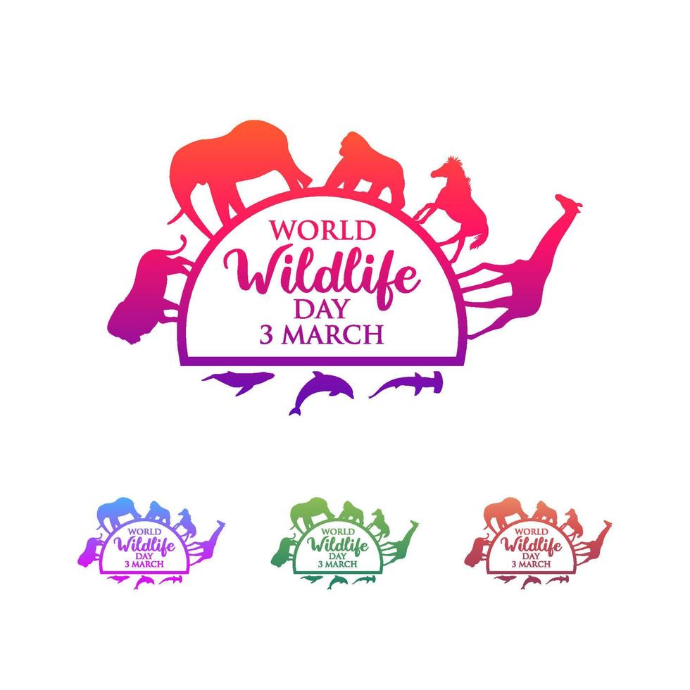 March 3, World Wildlife Day Logo Design Template. Vector Illustration.