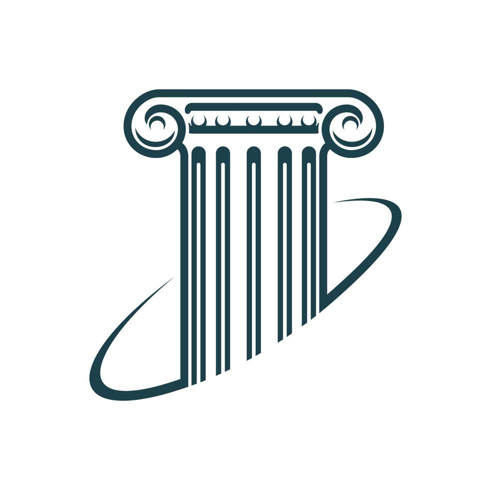 Ancient Greek column pillar, notary or law office vector