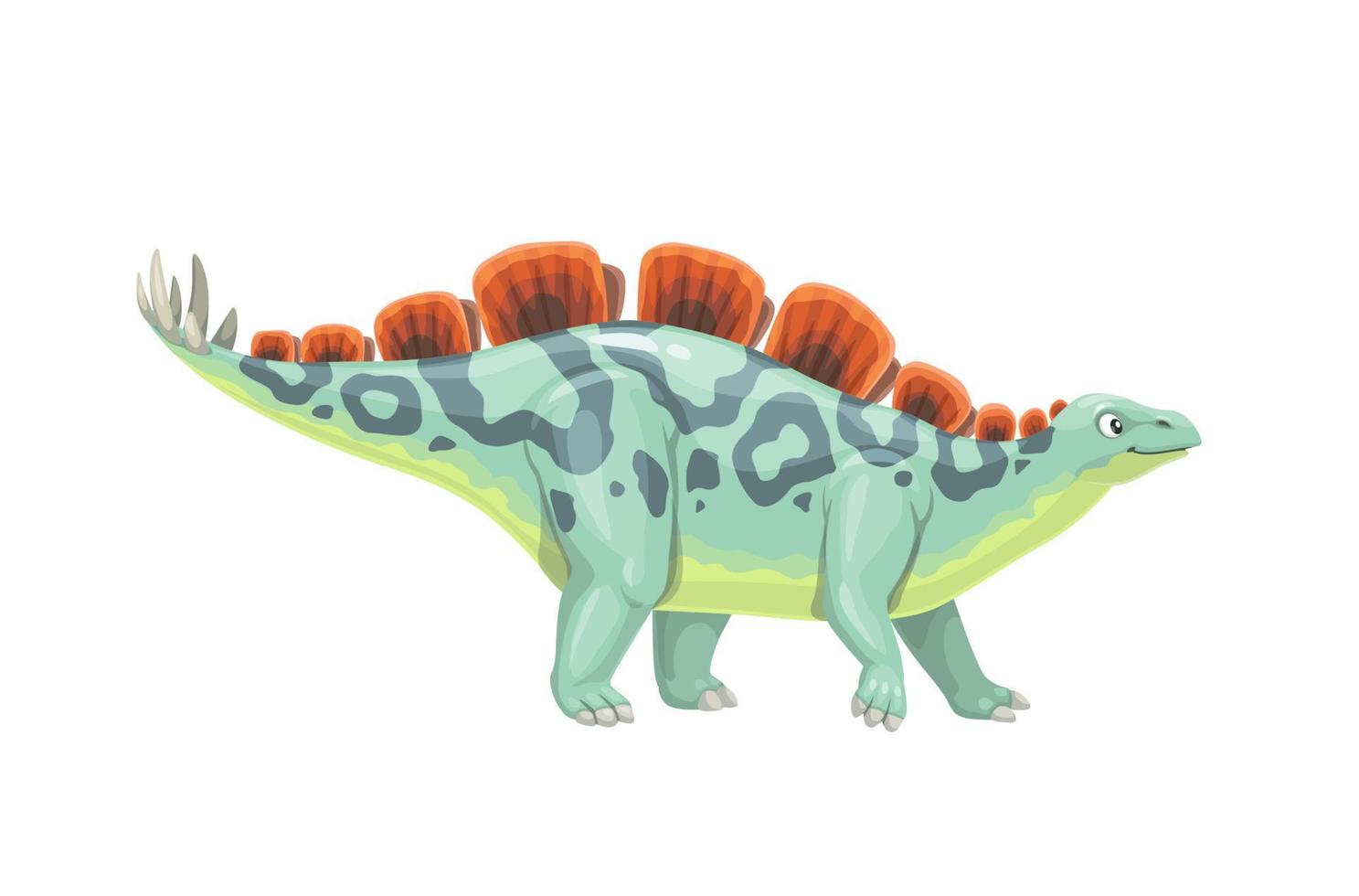Cartoon wuerhosaurus dinosaur character, dino vector